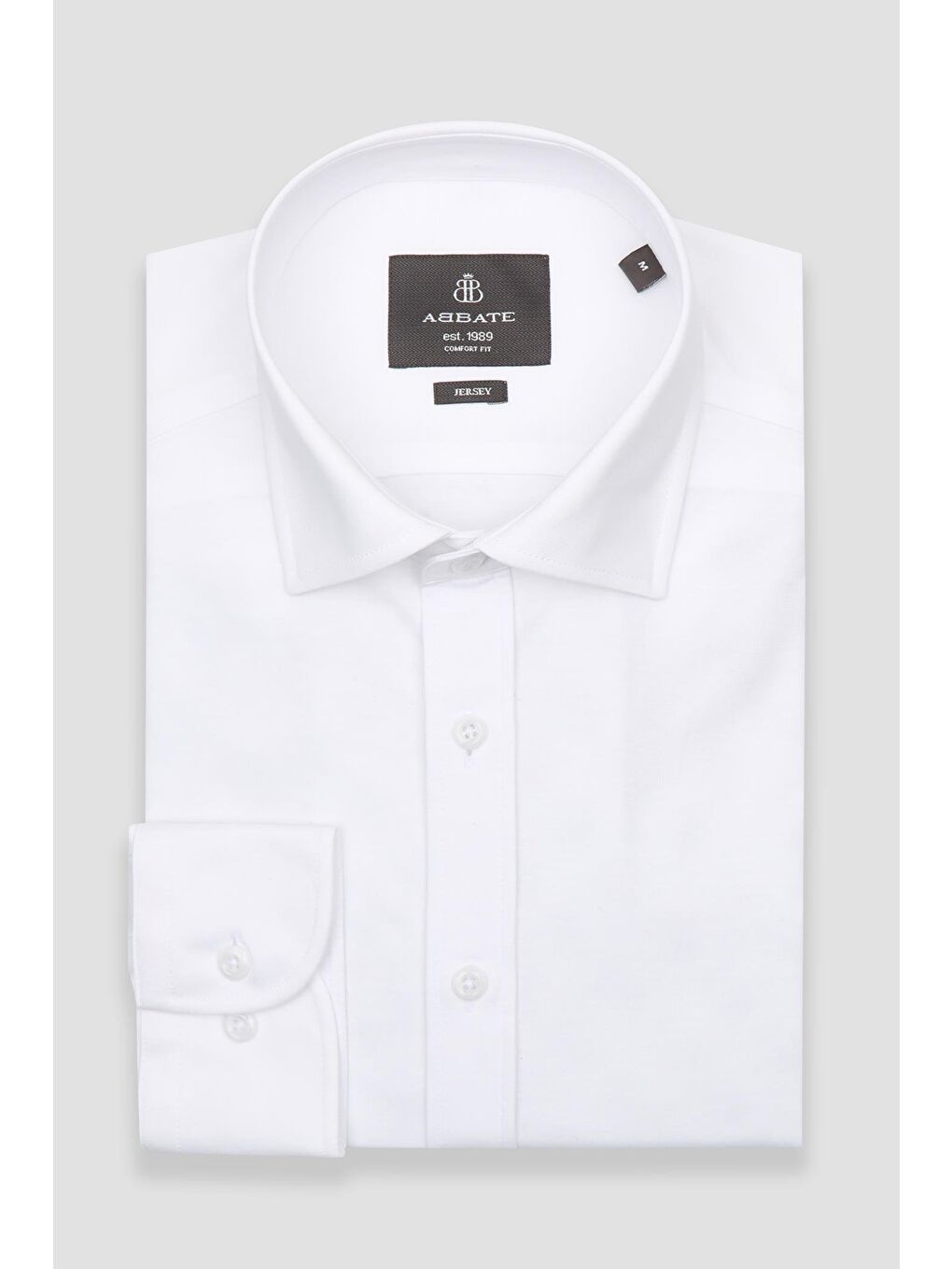 Floransa Jersey Pamuk Karışımlı Comfort Fit Beyaz Klasik Yaka Erkek Düz Gömlek-4