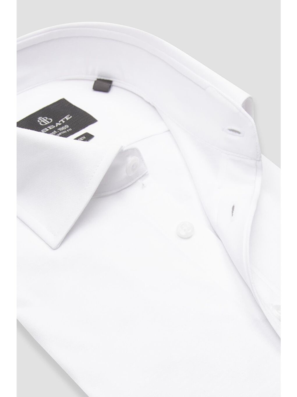 Floransa Jersey Pamuk Karışımlı Comfort Fit Beyaz Klasik Yaka Erkek Düz Gömlek-5