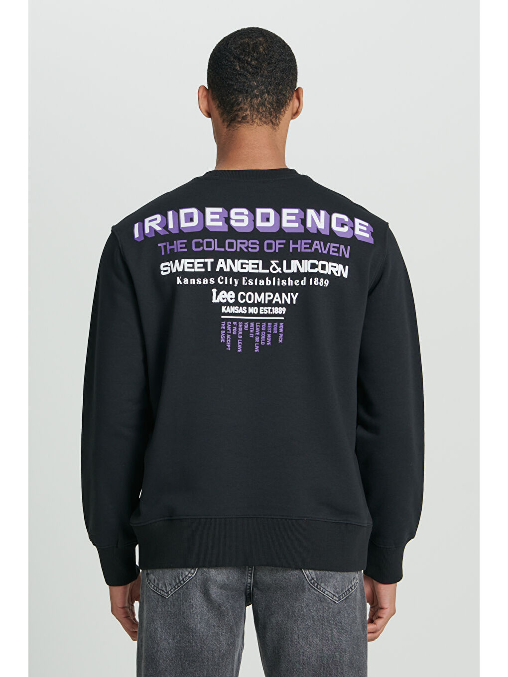 Regular Fit Bisiklet Yaka Şardonlu Siyah Sweatshirt-1