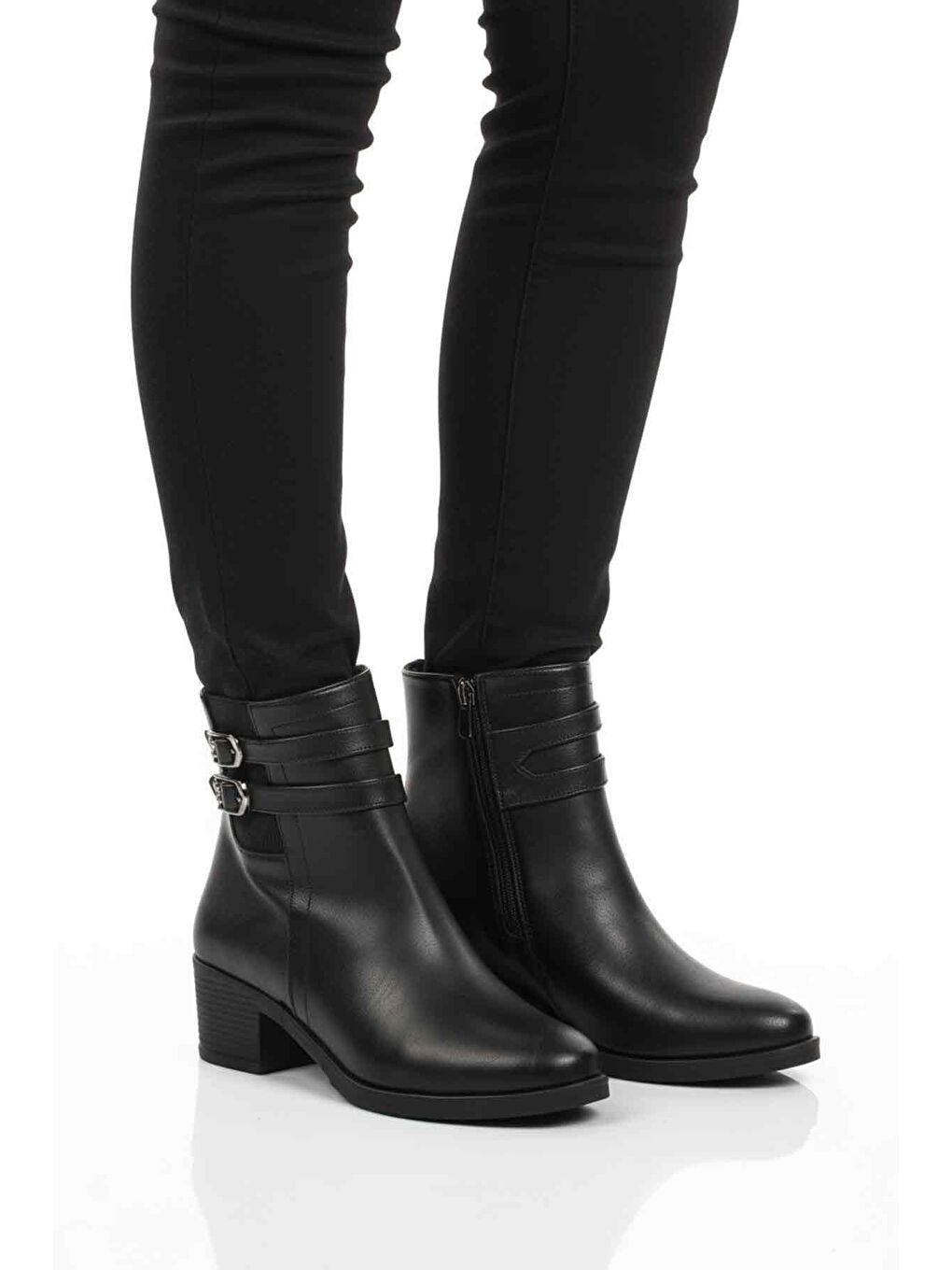 Siyah İçi Kürklü Topuklu Kadın Bot 1006 Z