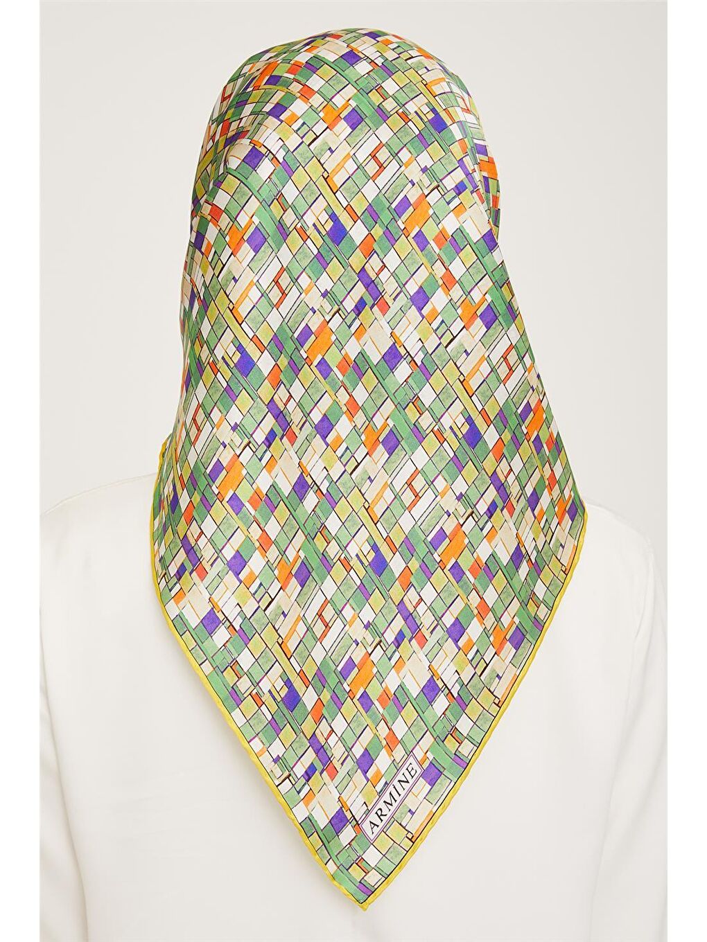 Yeşil Twill İpek Eşarp 23Ka9004 32-3