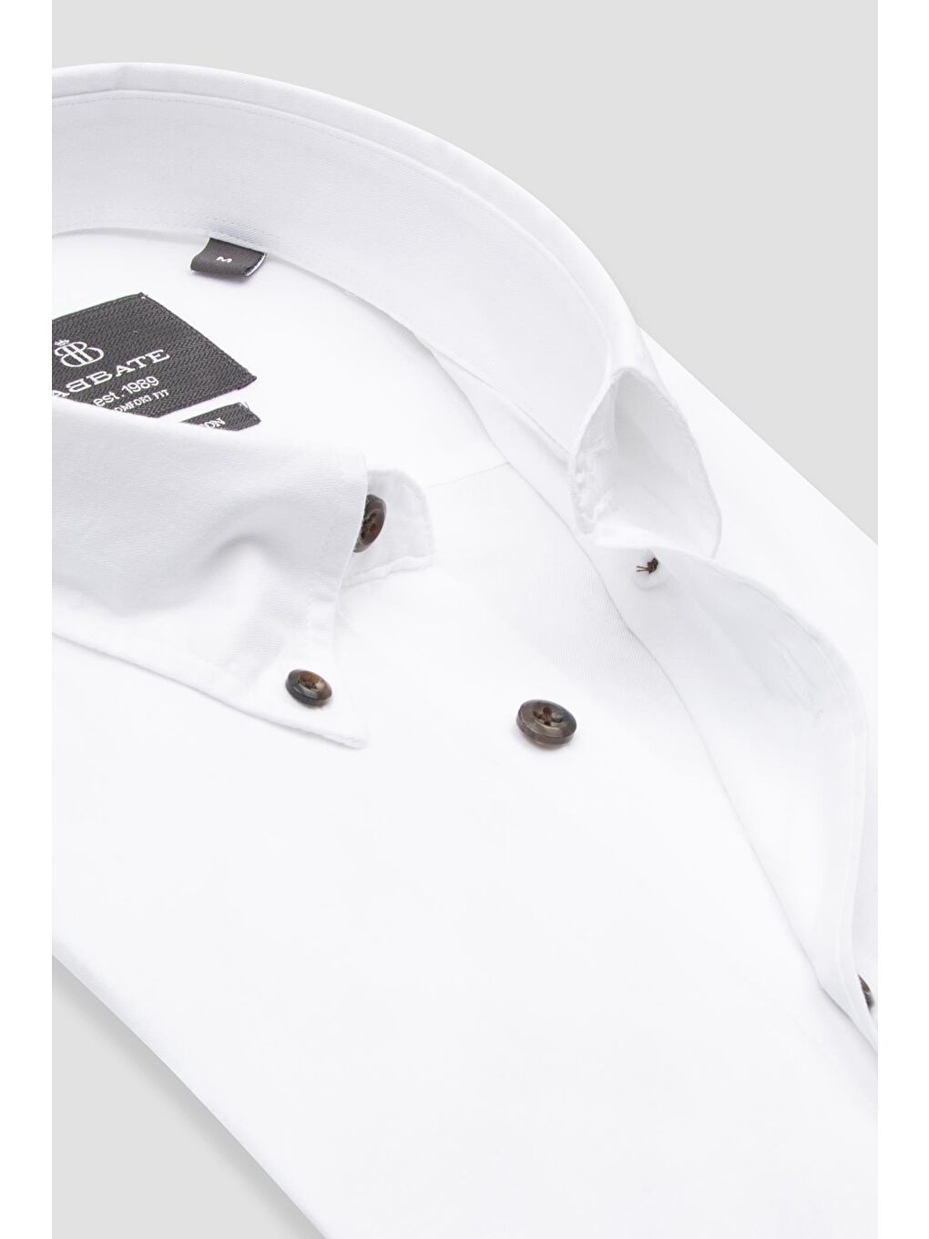 Mario Poplin Pamuklu Comfort Fit Beyaz Düğmeli Yaka Erkek Düz Gömlek-5