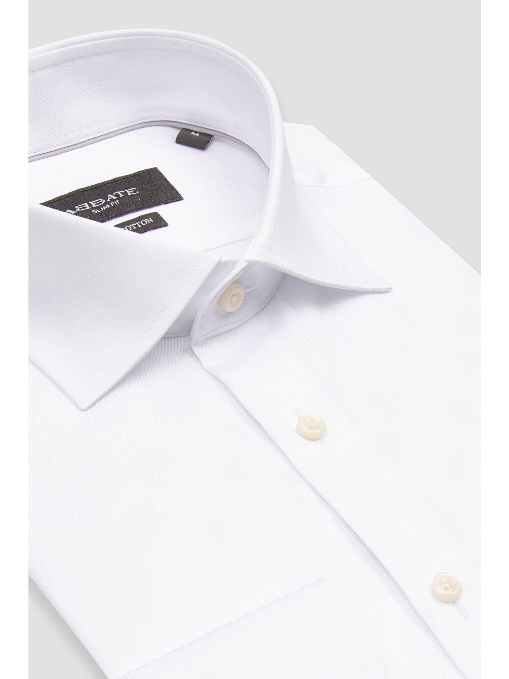 Donatello Twill Pamuklu Slim Fit Beyaz Klasik Yaka Erkek Düz %100 Pamuk Gömlek-1