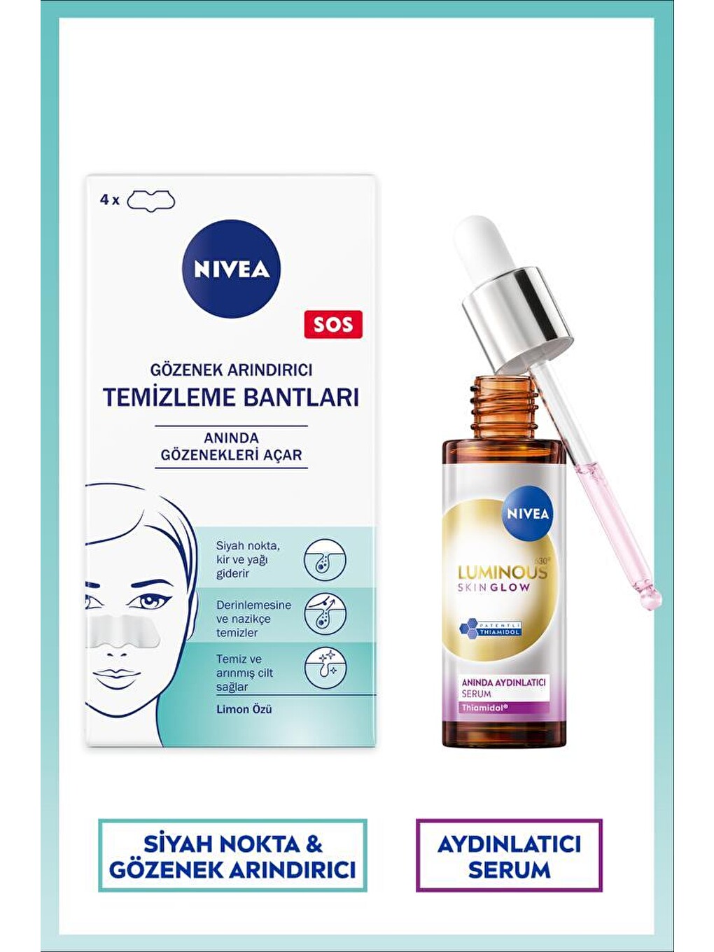 Luminous630 Skin Glow Anında Aydınlatıcı Serum 30ml Ve Siyah Nokta Gözenek Arındırıcı Burun Bandı