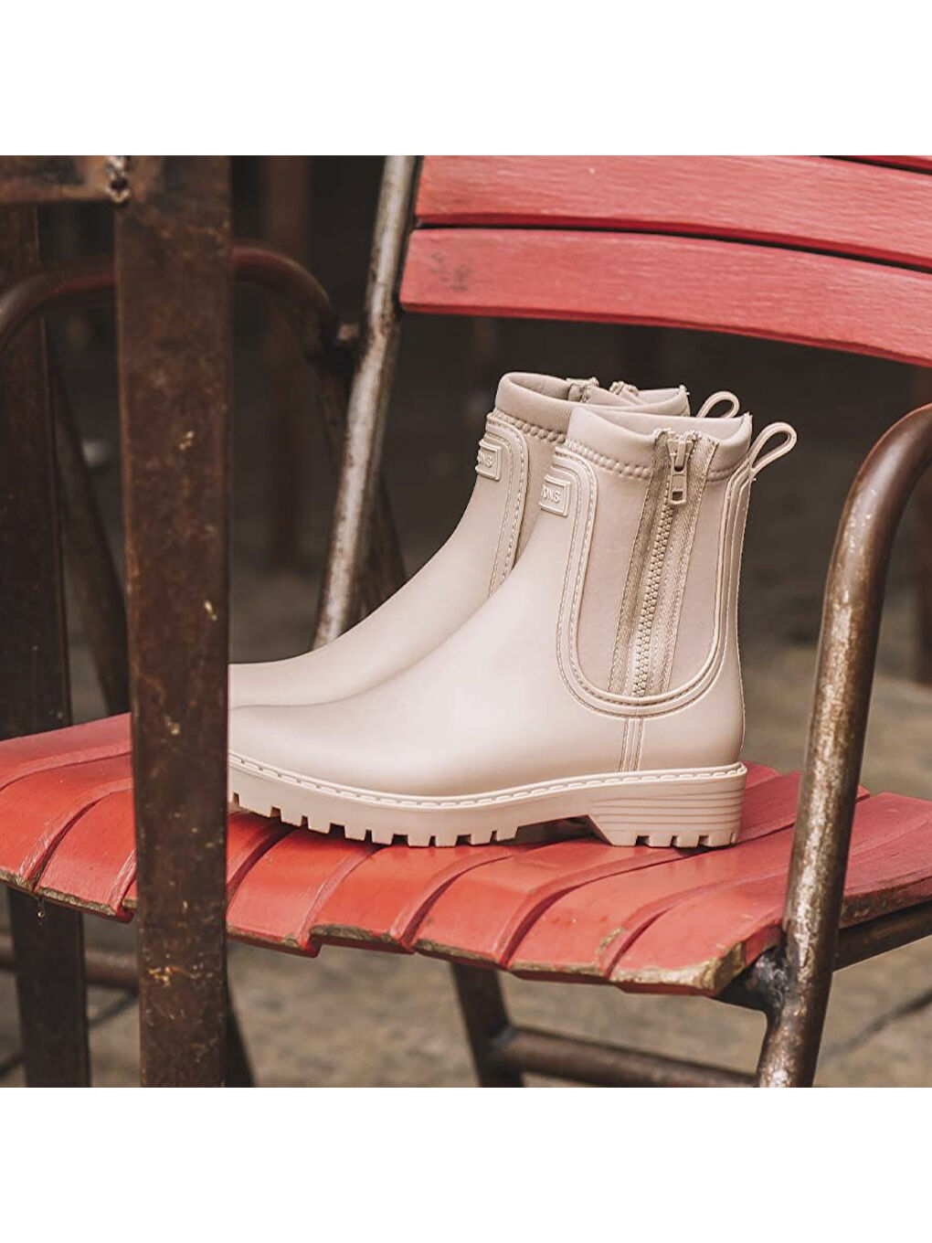 Bej Kadın Bot (Yağmur ) Clais Ankle Boot Water Beige-3