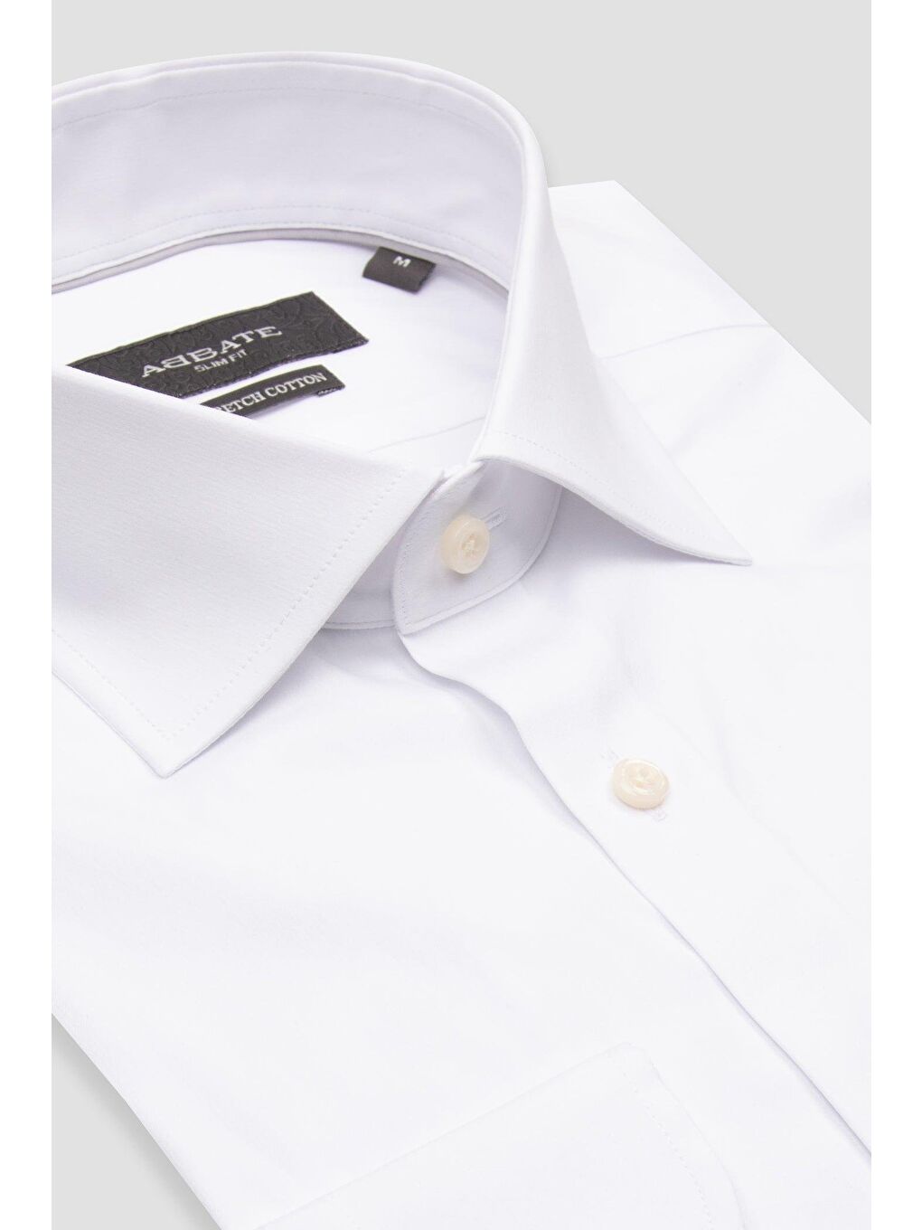 Enzo Poplin Stretch Pamuk Karışımlı Slim Fit Beyaz Klasik Yaka Erkek Düz Gömlek-1