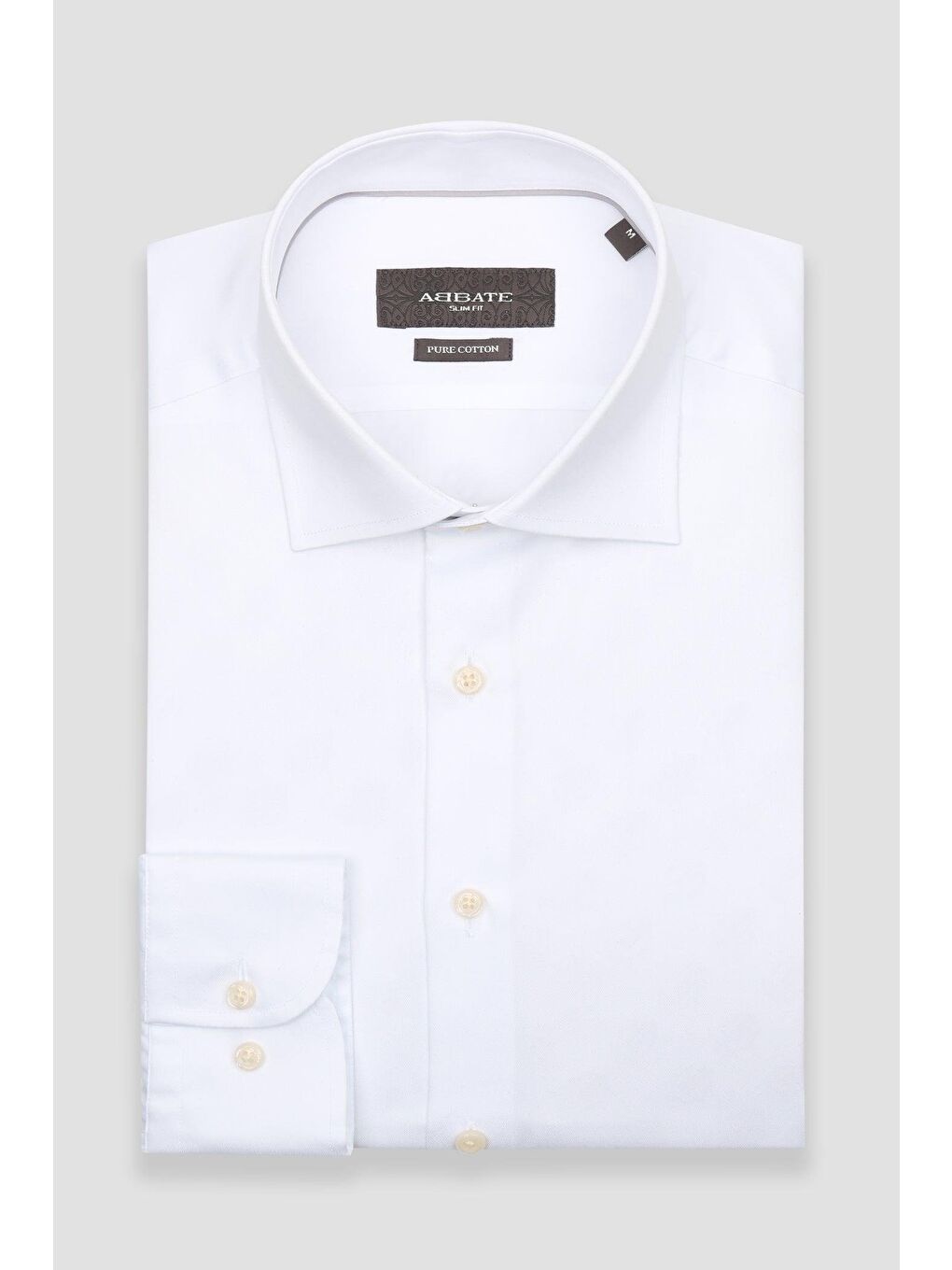 Donatello Twill Pamuklu Slim Fit Beyaz Klasik Yaka Erkek Düz %100 Pamuk Gömlek-4