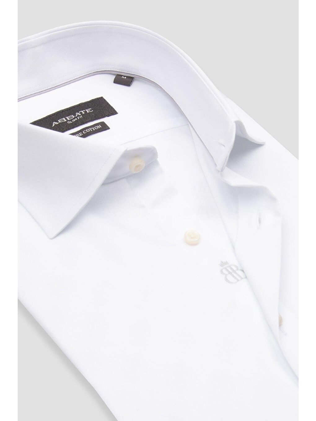 Donatello Twill Pamuklu Slim Fit Beyaz Klasik Yaka Erkek Düz %100 Pamuk Gömlek-5