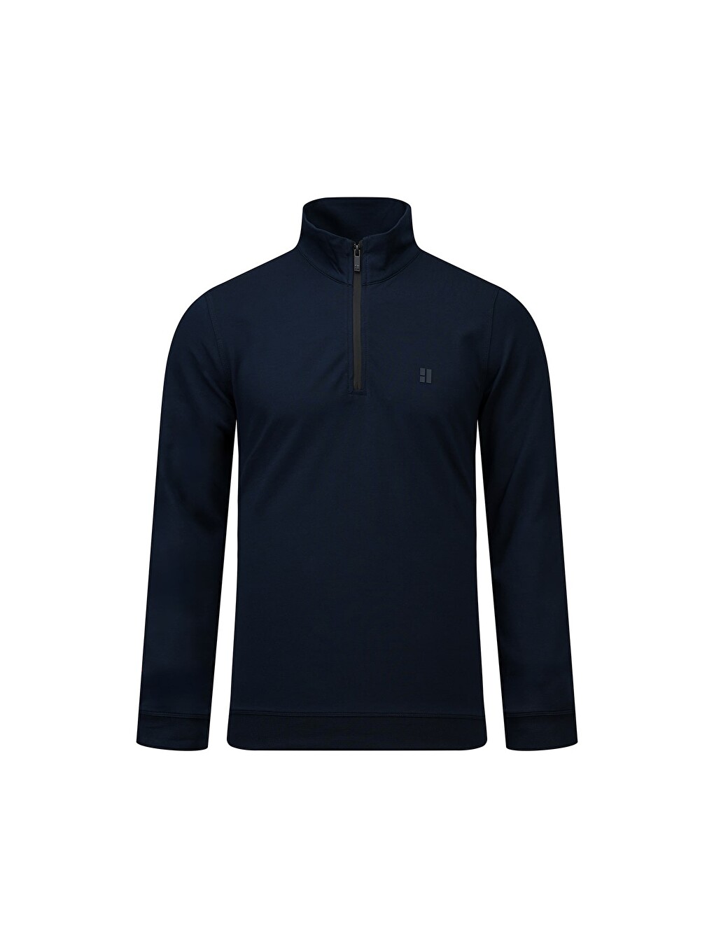 Lacivert Regular Fit Yarım Balıkçı Yaka Fermuarlı Sweatshirt