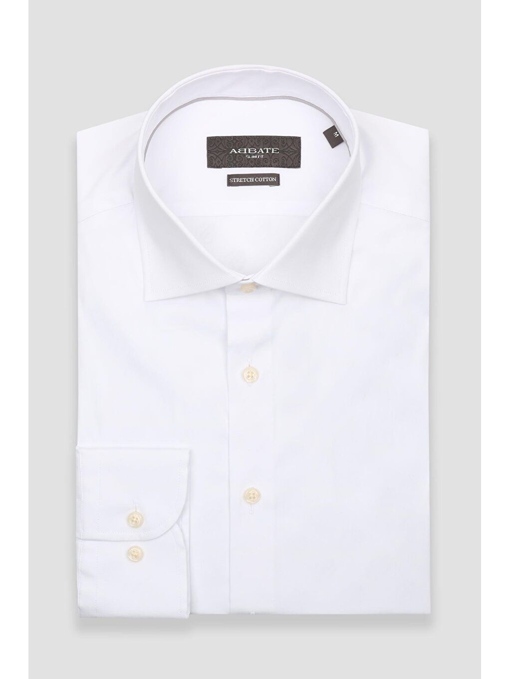 Enzo Poplin Stretch Pamuk Karışımlı Slim Fit Beyaz Klasik Yaka Erkek Düz Gömlek-4