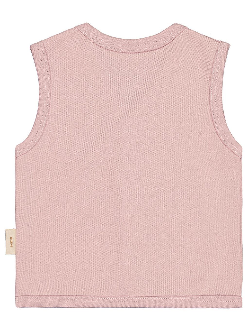 Baby Organik Pamuklu 0-12 Ay Bebe Yelek - Pembe 1-3 Ay-1