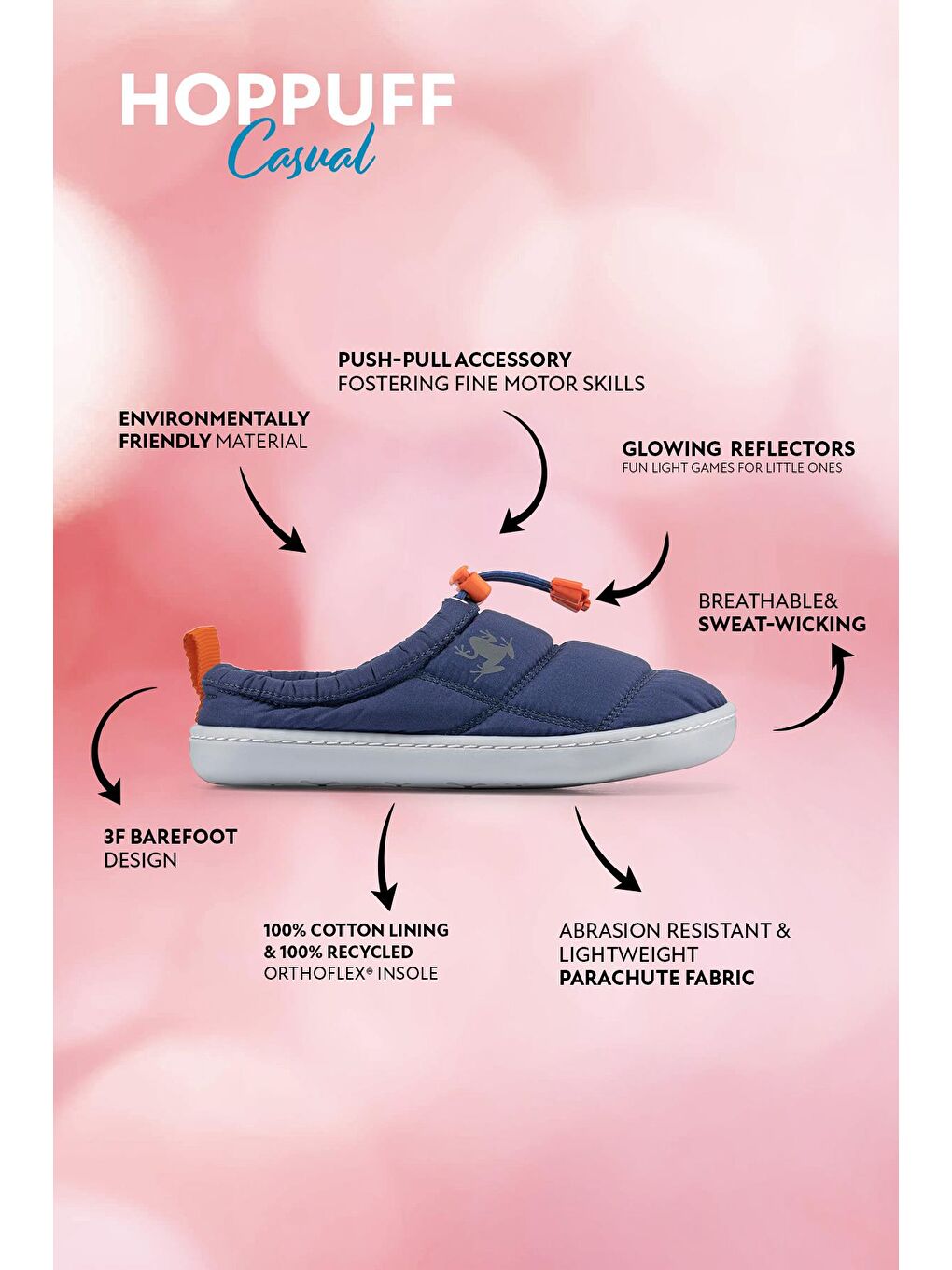 Hoppuff Casual Dinamik Lacivert Barefoot Çocuk Ayakkabı-1