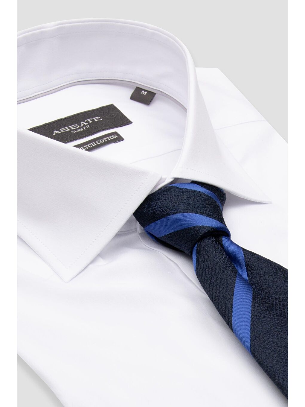 Enzo Poplin Stretch Pamuk Karışımlı Slim Fit Beyaz Klasik Yaka Erkek Düz Gömlek-6