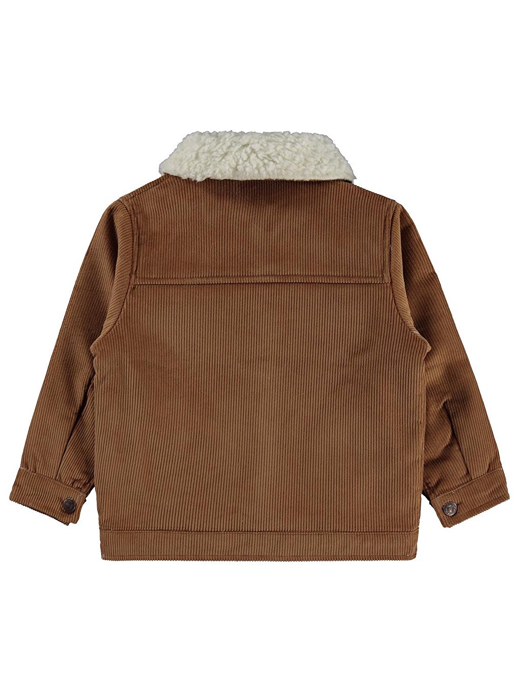 Kahverengi Boys İçi Polarlı Düğmeli Kadife 10-13 Yaş Ceket - Kahve 13-14 Yaş