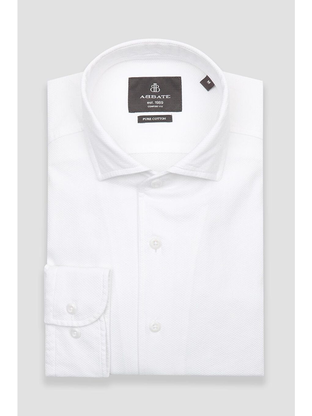 Antonio Armür Pamuklu Comfort Fit Beyaz Mostra Yaka Erkek Düz %100 Pamuk Gömlek-4