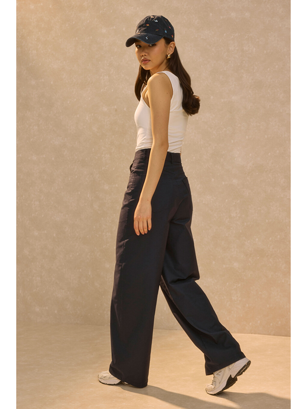 Gabardin Barrel Pantolon Lacivert-2