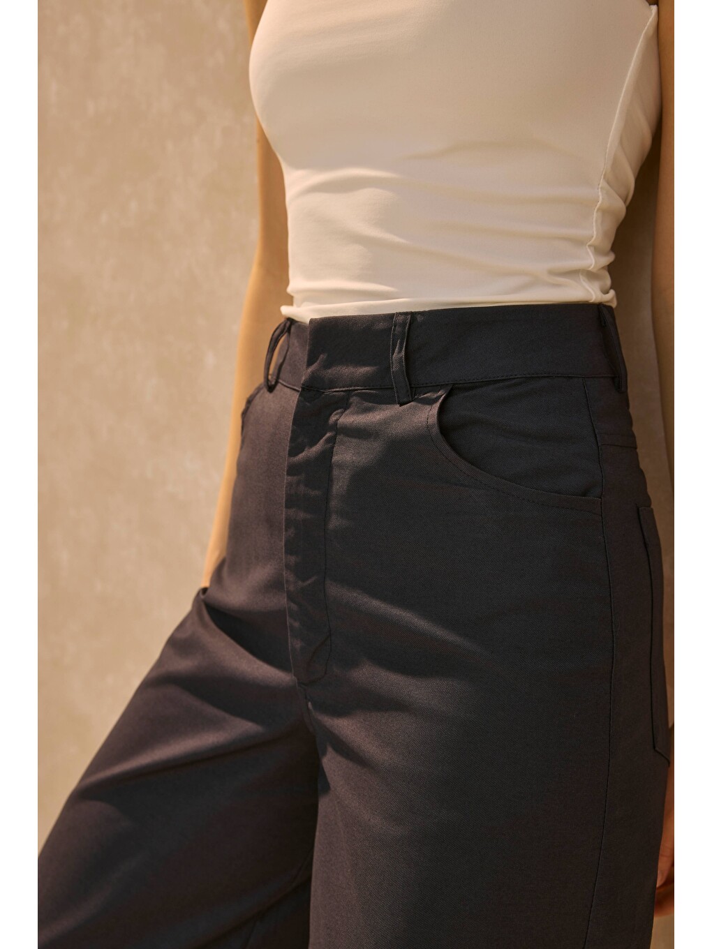 Gabardin Barrel Pantolon Lacivert-4
