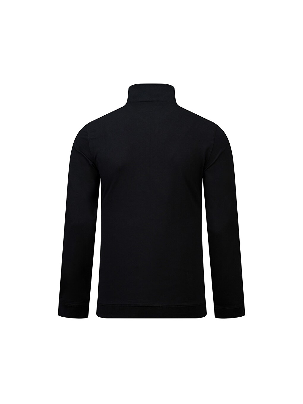 Siyah Regular Fit Yarım Balıkçı Yaka Fermuarlı Sweatshirt-2
