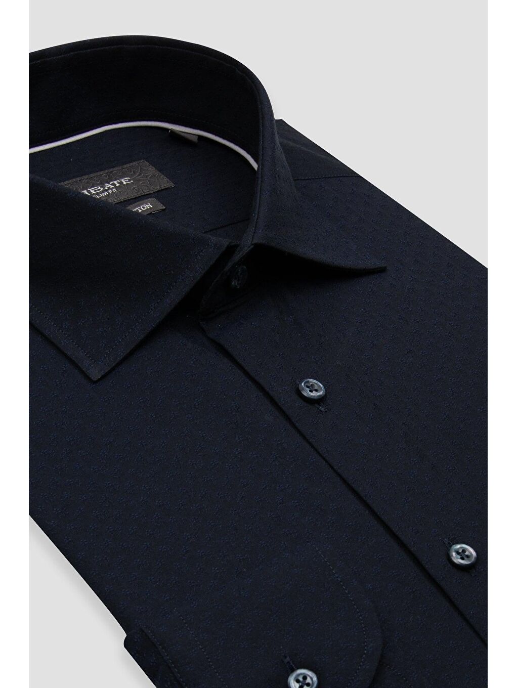 Donatello Jakar Pamuklu Slim Fit Lacivert Klasik Yaka Erkek Desenli %100 Pamuk Gömlek-1