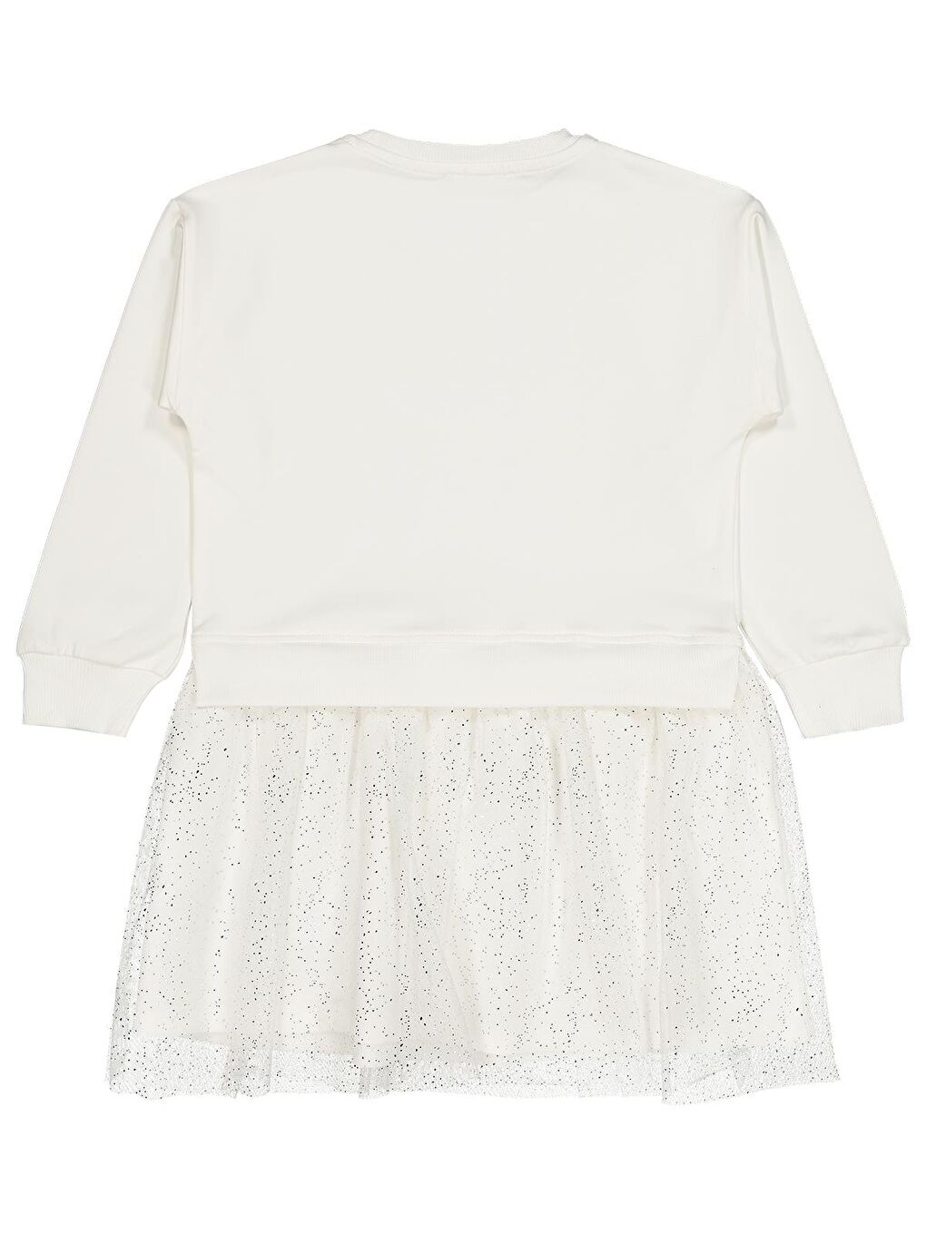 Girls Fiyonk Baskılı 6-9 Yaş Elbise - Ekru 9-10 Yaş-1