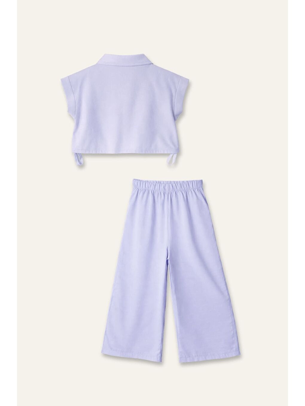 Kız Çocuk Gömlek Ve  Pantolon  İkili Takım - Mavi-4
