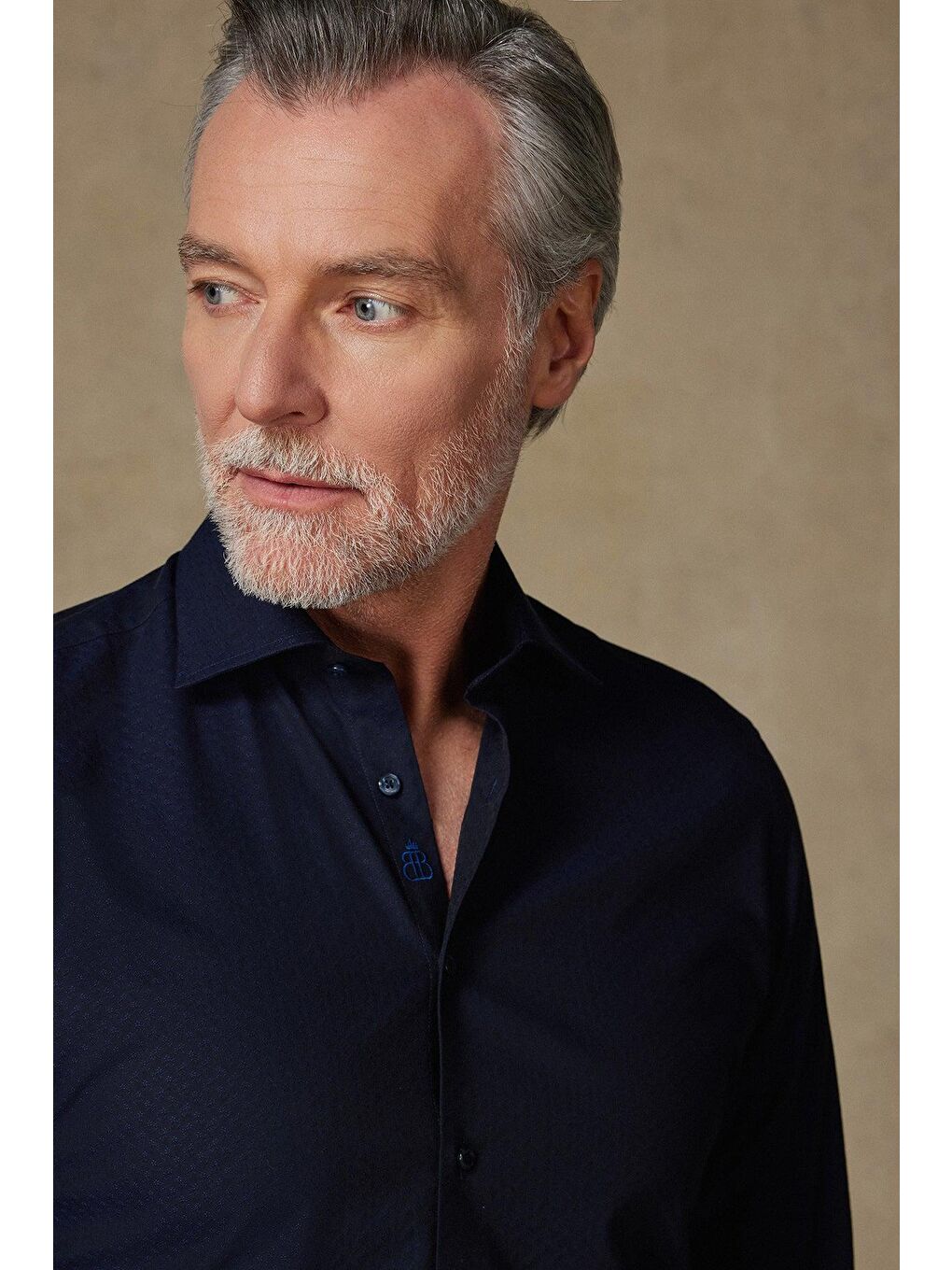 Donatello Jakar Pamuklu Slim Fit Lacivert Klasik Yaka Erkek Desenli %100 Pamuk Gömlek-3