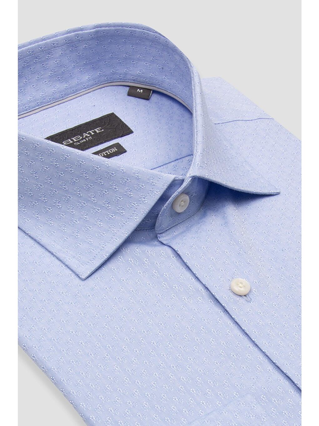 Donatello Jakar Pamuklu Slim Fit Açık Mavi Klasik Yaka Erkek Desenli %100 Pamuk Gömlek-1