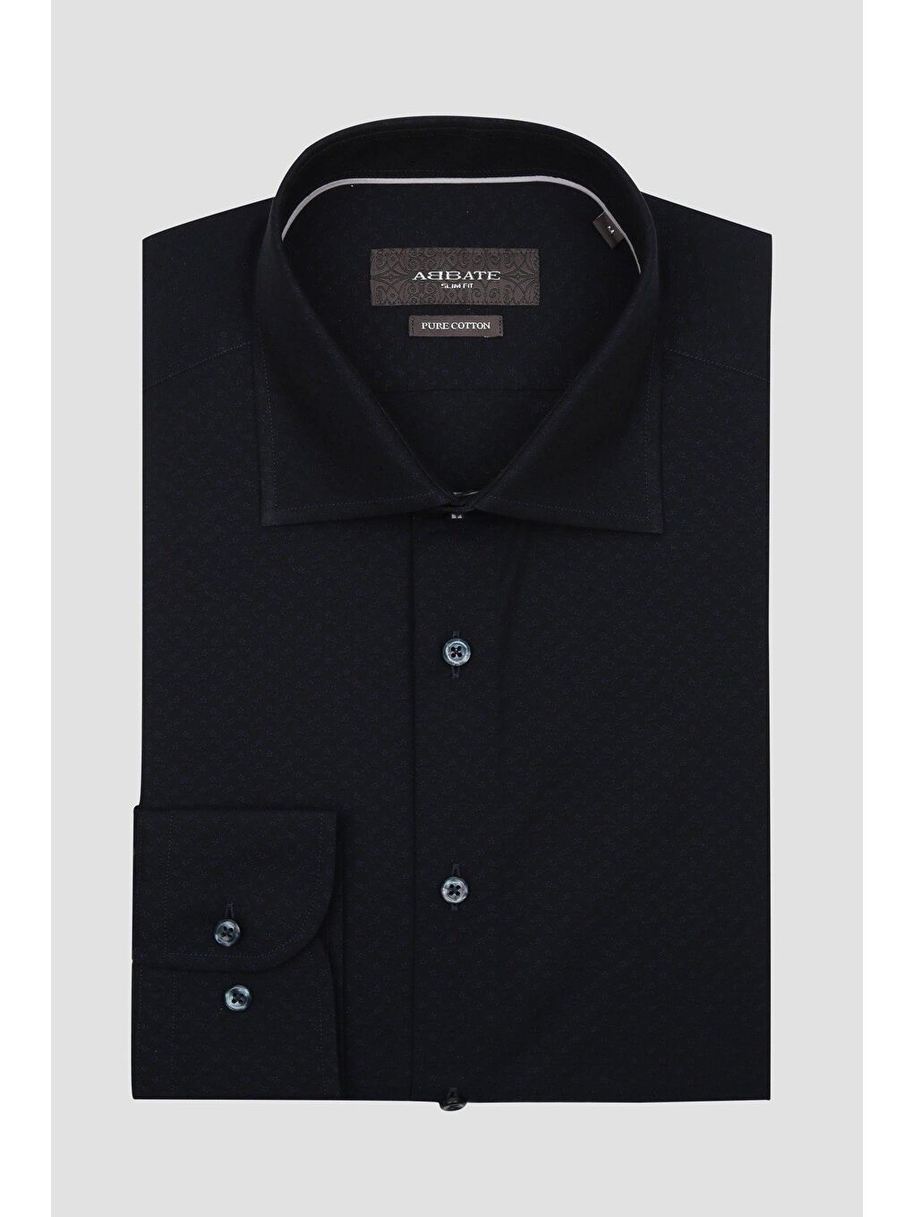 Donatello Jakar Pamuklu Slim Fit Lacivert Klasik Yaka Erkek Desenli %100 Pamuk Gömlek-4