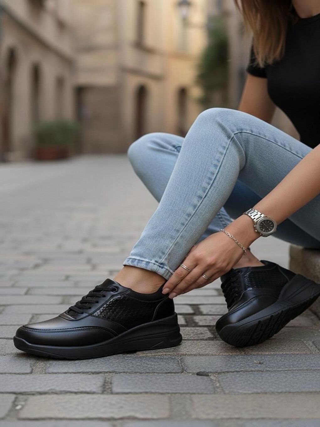 Siyah Kadın Rowan Yüksek Taban Siiyahh Sneaker