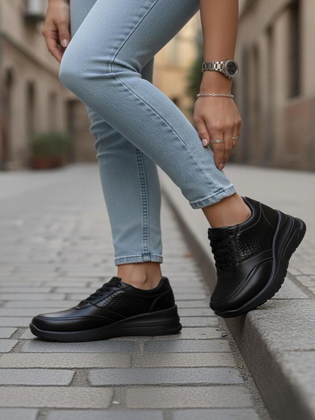 Siyah Kadın Rowan Yüksek Taban Siiyahh Sneaker-1