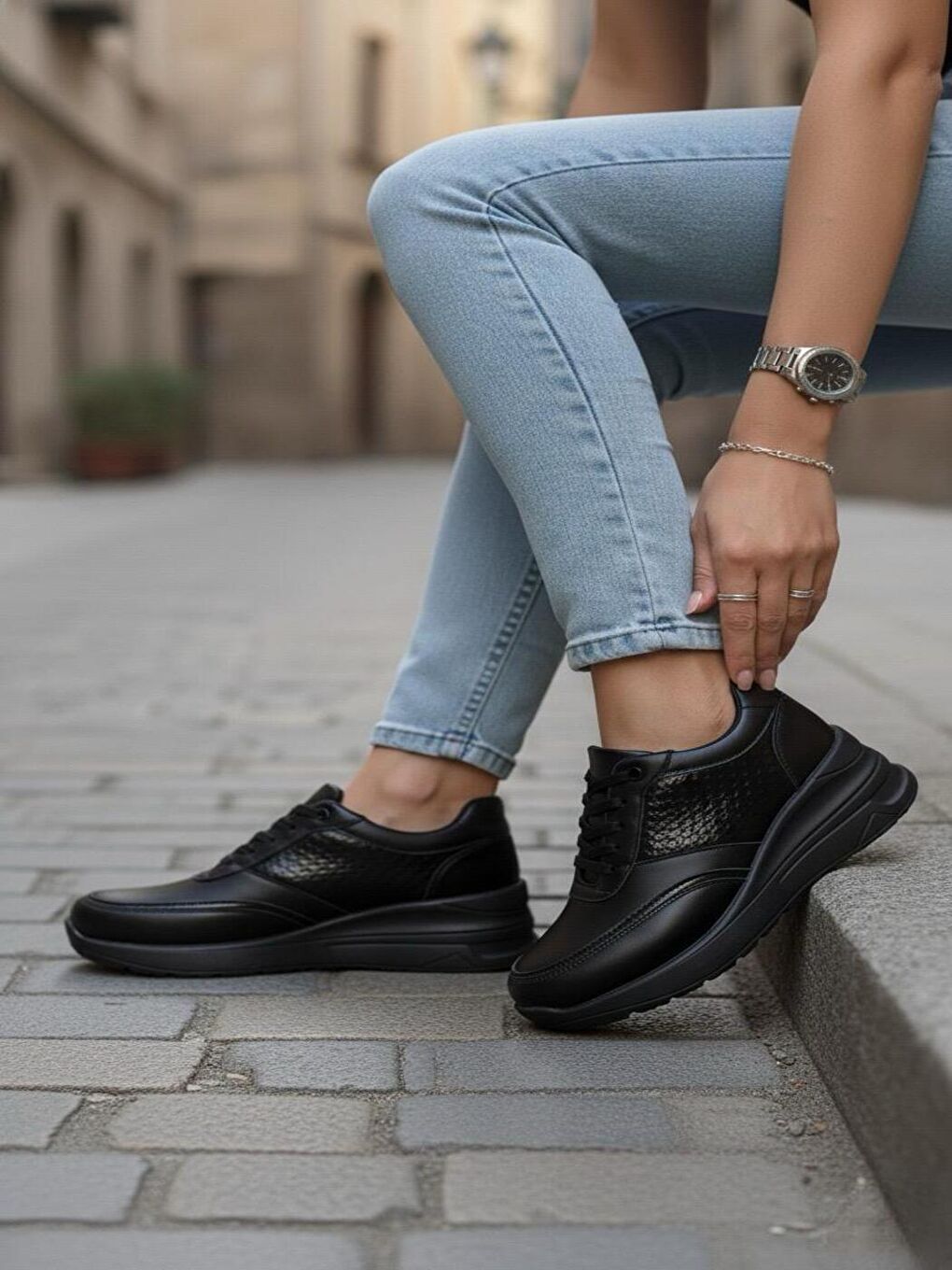 Siyah Kadın Rowan Yüksek Taban Siiyahh Sneaker-2