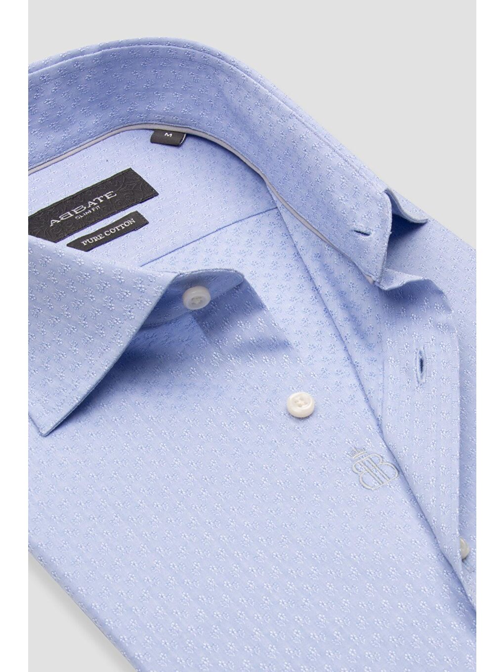 Donatello Jakar Pamuklu Slim Fit Açık Mavi Klasik Yaka Erkek Desenli %100 Pamuk Gömlek-5