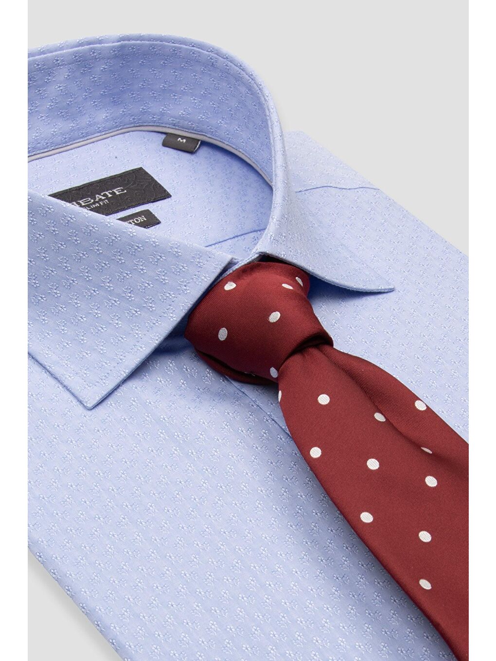 Donatello Jakar Pamuklu Slim Fit Açık Mavi Klasik Yaka Erkek Desenli %100 Pamuk Gömlek-6