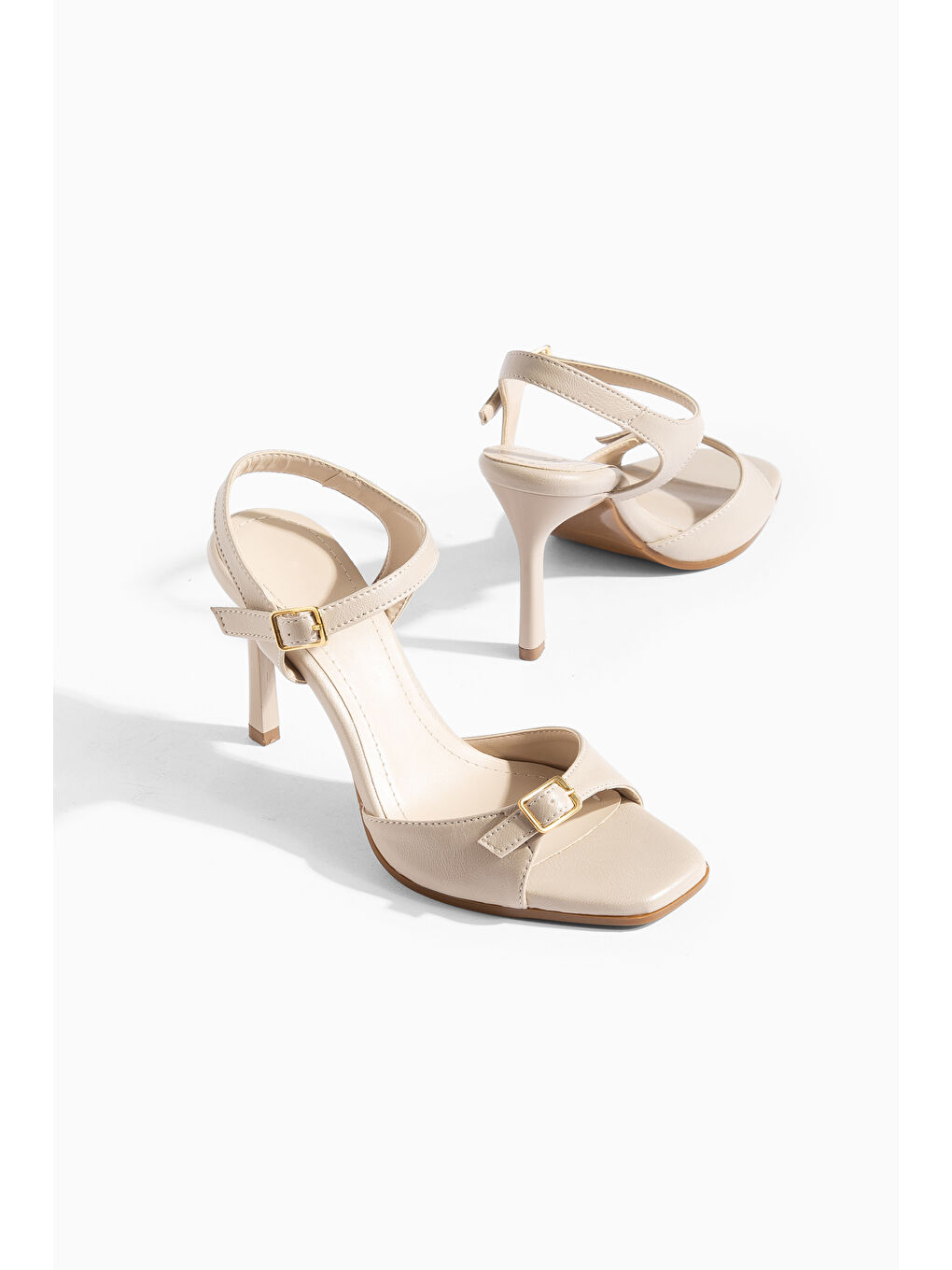 Bej Maggie Günlük Ortopedik Kadın Klasik Topuklu Ayakkabı-1