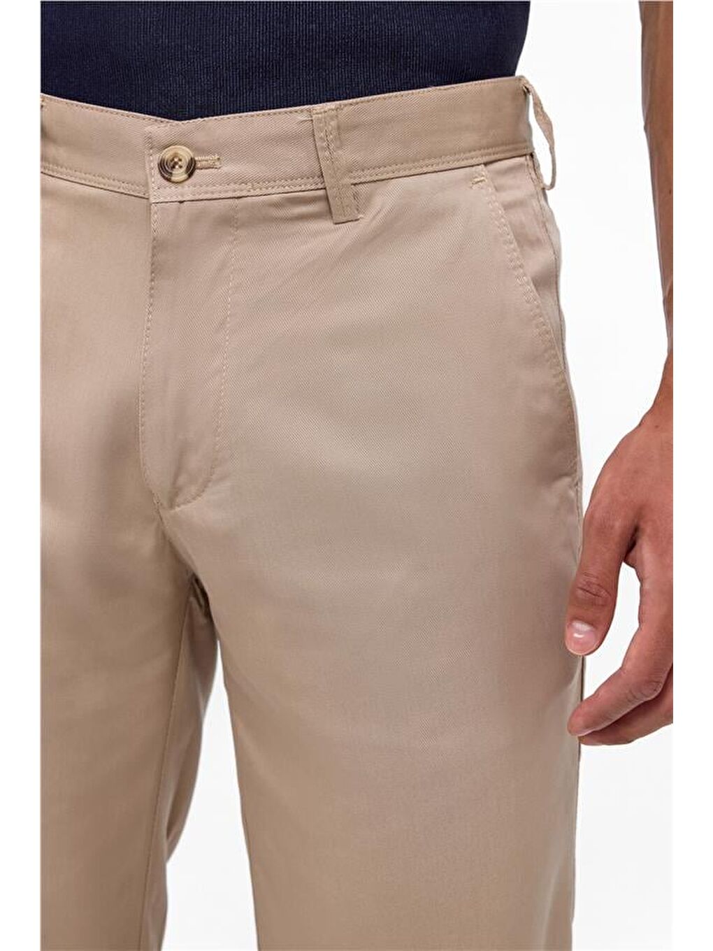 Bej Regular Düz Bermuda Şort-3