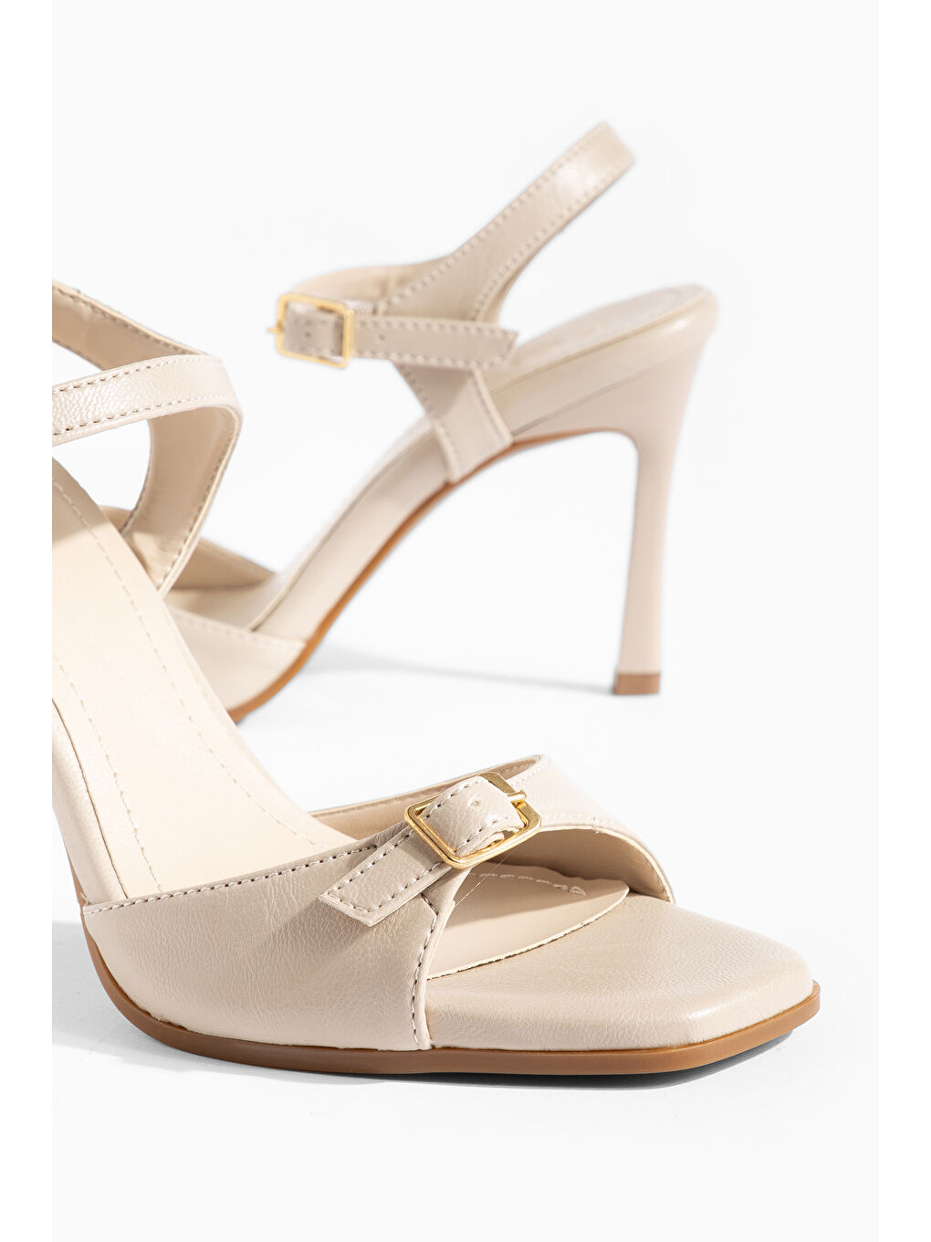 Bej Maggie Günlük Ortopedik Kadın Klasik Topuklu Ayakkabı-2