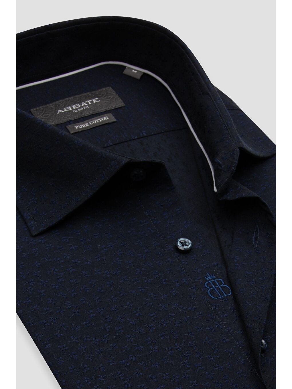 Donatello Jakar Pamuklu Slim Fit Lacivert Klasik Yaka Erkek Desenli %100 Pamuk Gömlek-5