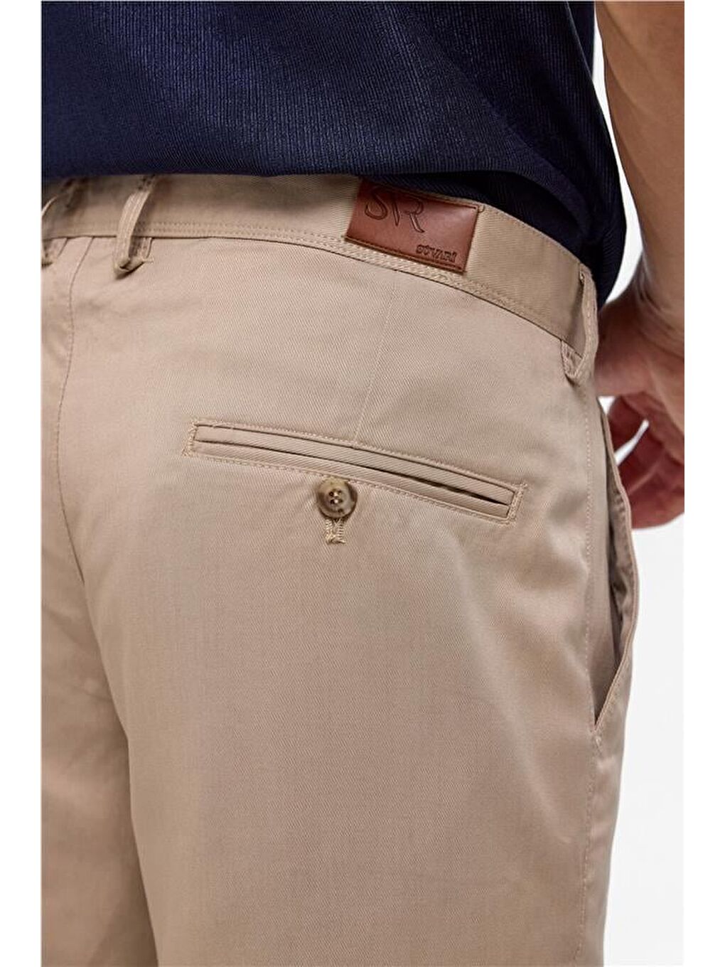 Bej Regular Düz Bermuda Şort-5