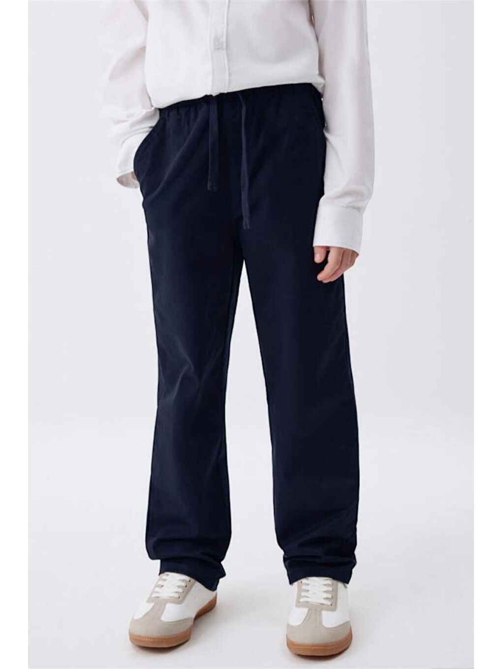 Erkek Çocuk Standart Paça Gabardin Lacivert Okul Pantolon-1