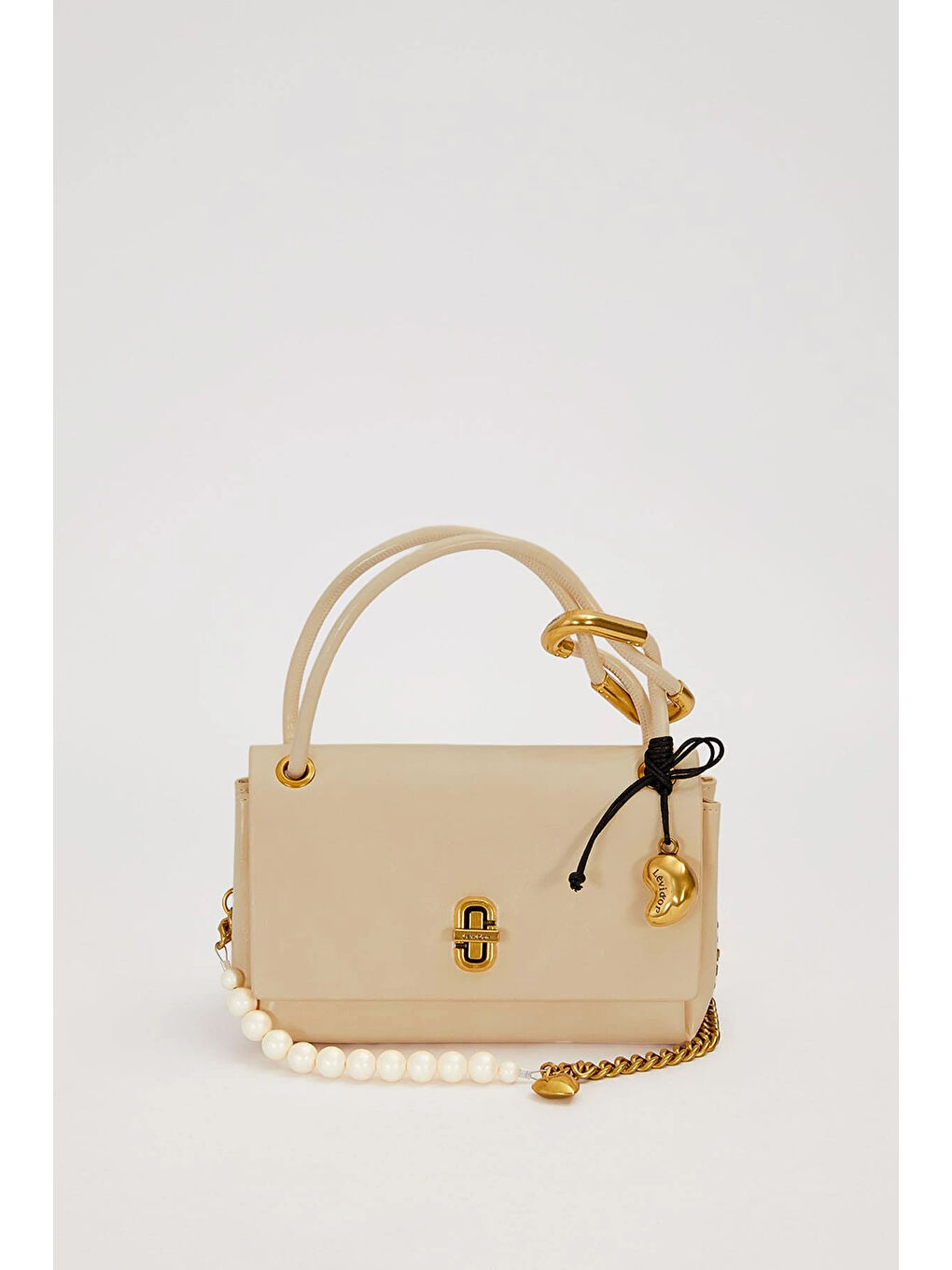 3 Bölmeli Büyük Boy Charm Detay Yumuşak Deri Çanta 930551 Bej