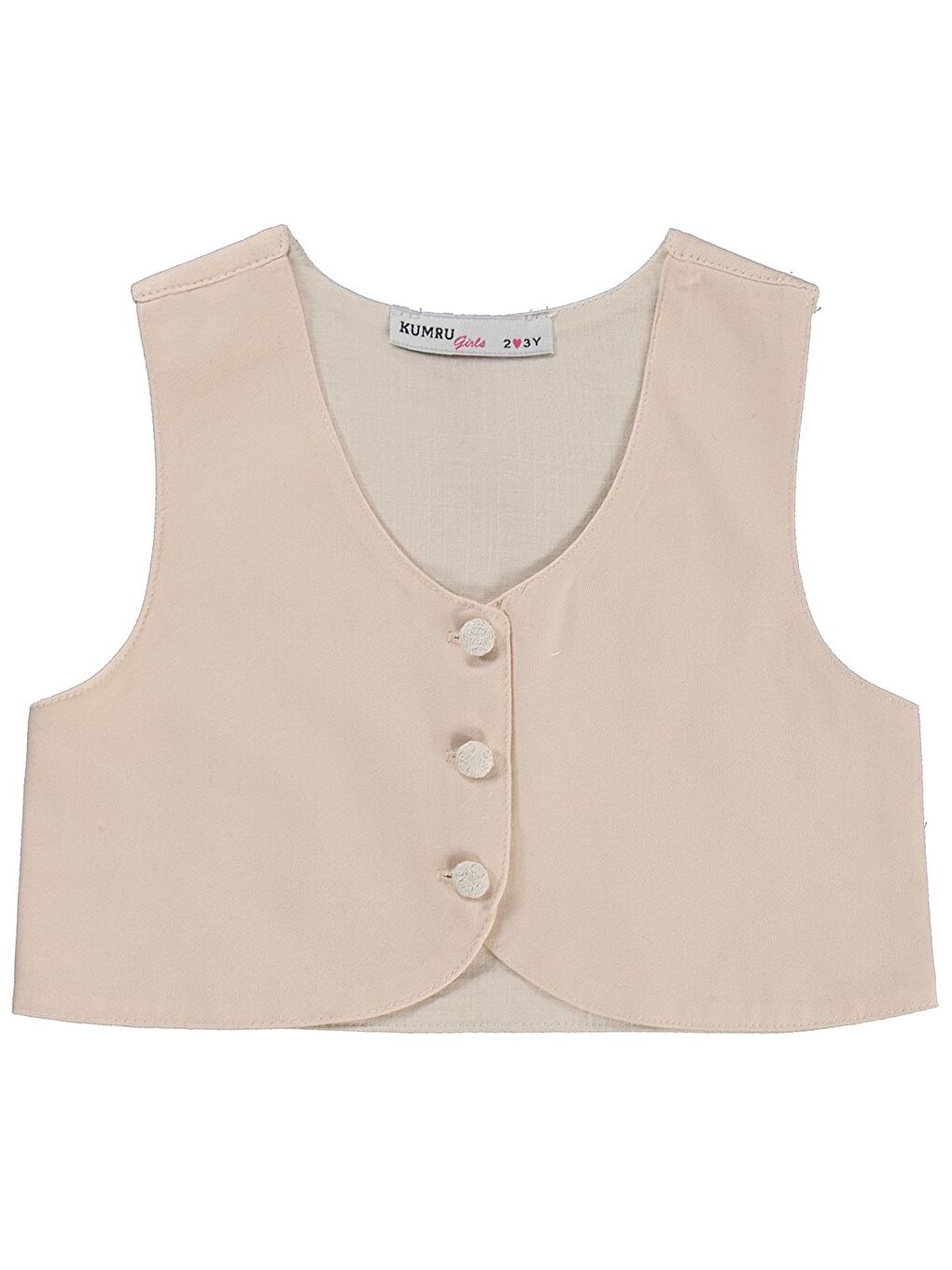 Civil Girls Yelek Pantolon Çiçekli Gömlek 3 Lü 2-5 Yaş Takım - Bej 2-3 Yaş-3