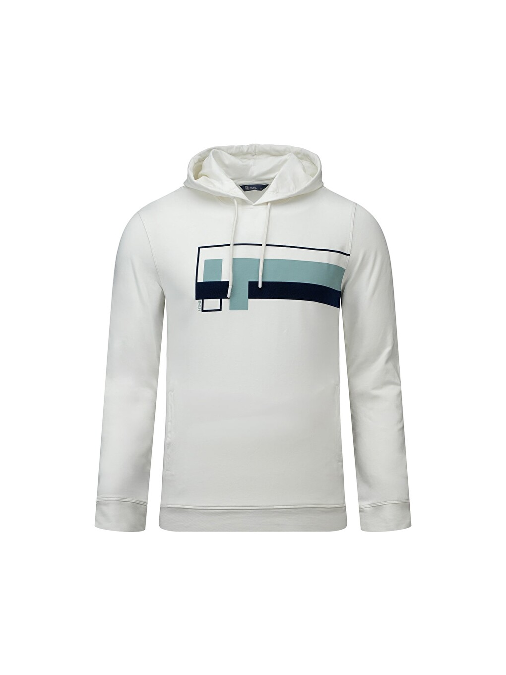 Beyaz Regular Fit Baskılı Kapüşonlu Sweatshirt