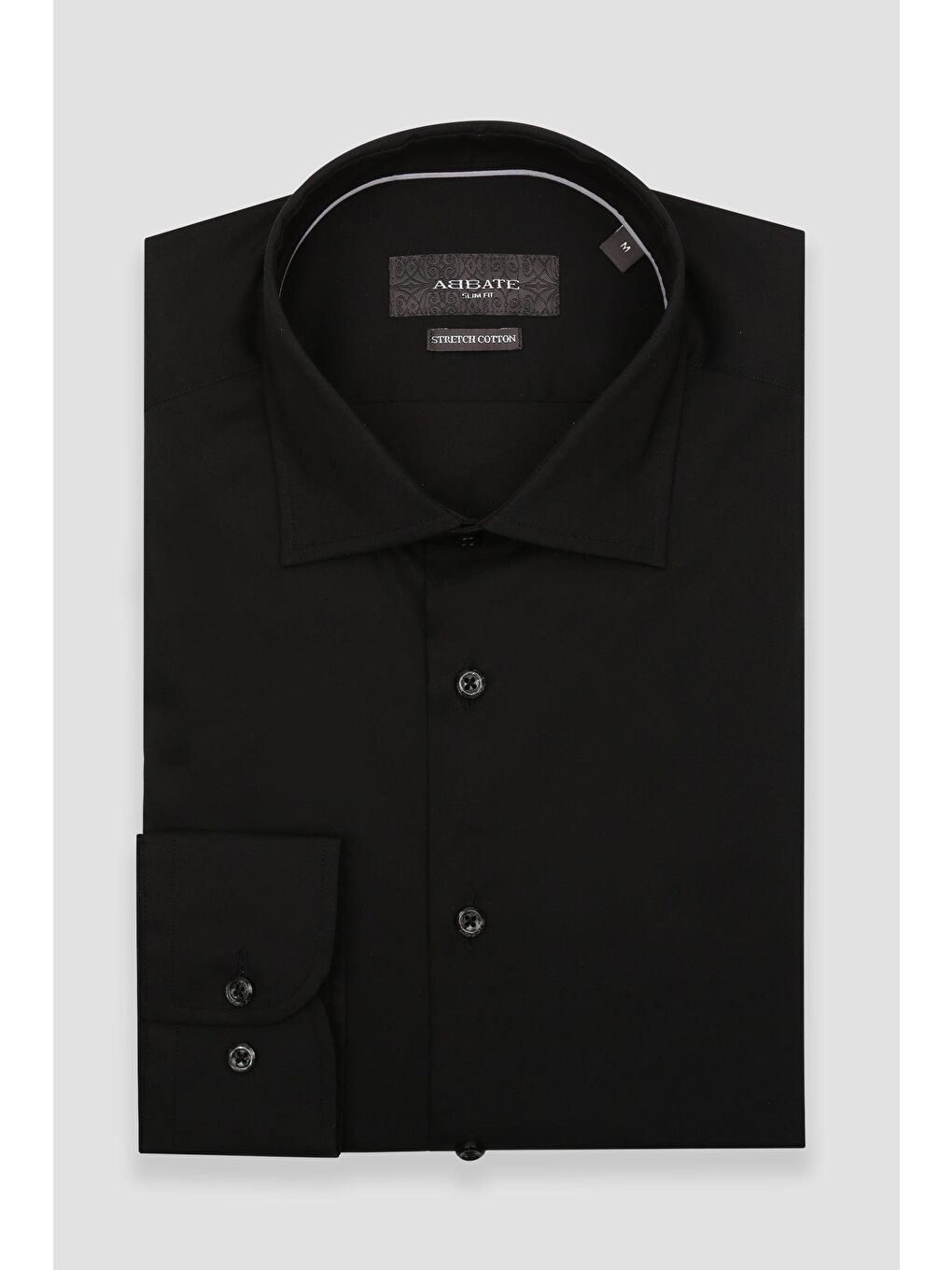 Enzo Poplin Stretch Pamuk Karışımlı Slim Fit Siyah Klasik Yaka Erkek Düz Gömlek-4