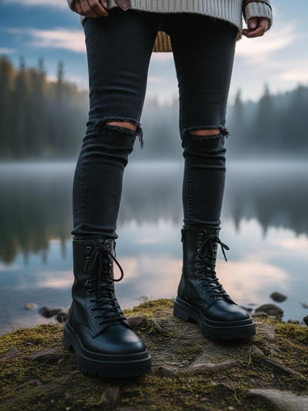 Siyah Kadın Olivia Postal Kalın Taban Bot-3