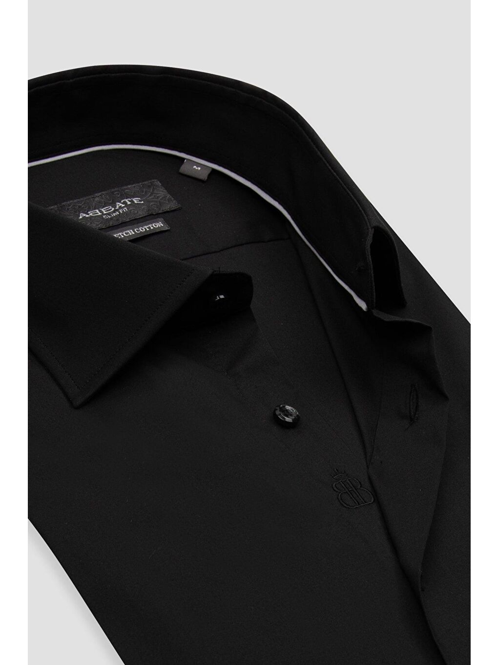 Enzo Poplin Stretch Pamuk Karışımlı Slim Fit Siyah Klasik Yaka Erkek Düz Gömlek-5