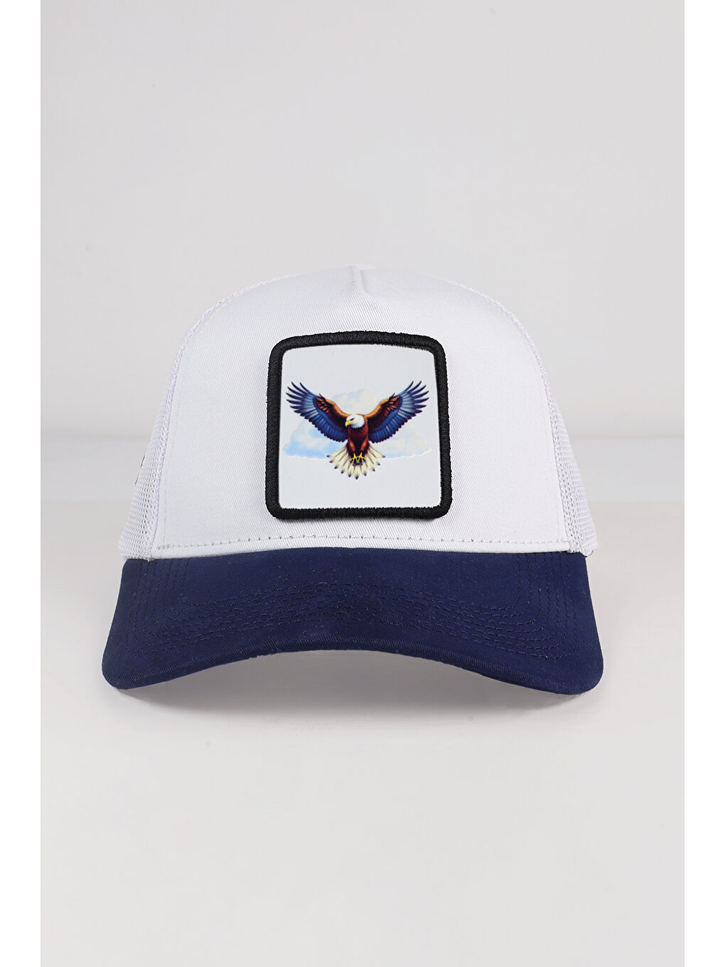 Kartal Logolu Lacivert-Beyaz Trucker Şapka-1