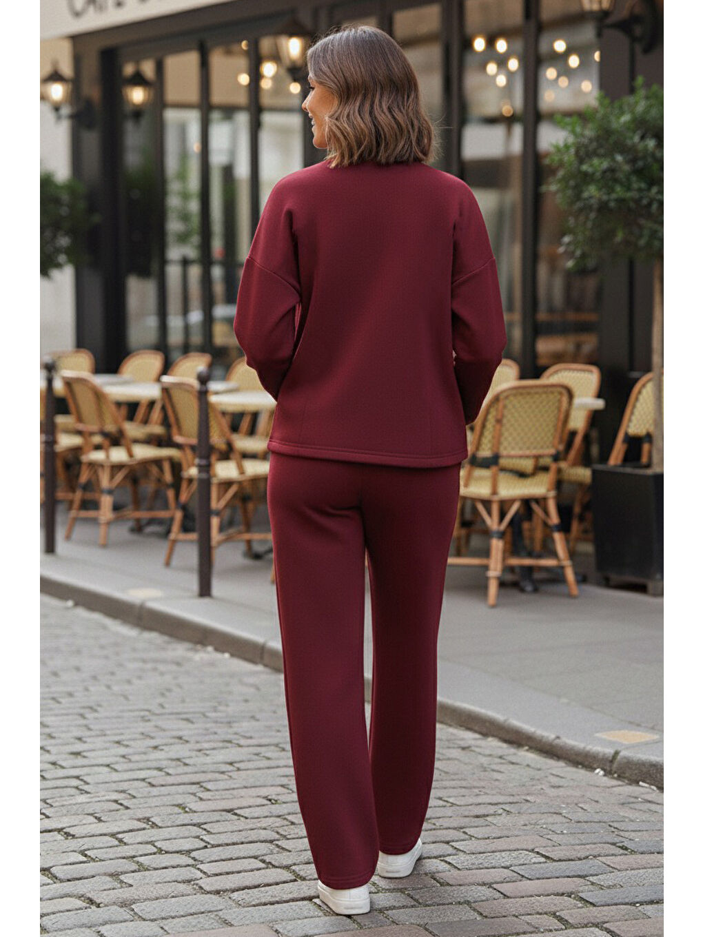 Çıtçıtlı Modaal İkili Takım Bordo - 28061-BORDO-2