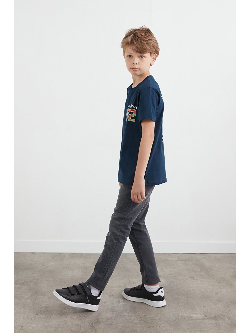 Lacivert Önü Ve Arkası 92 Baskılı Erkek Çocuk Tişört-2