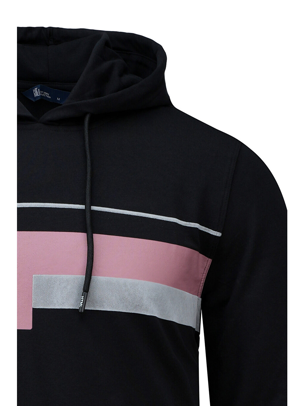 Siyah Regular Fit Baskılı Kapüşonlu Sweatshirt-1