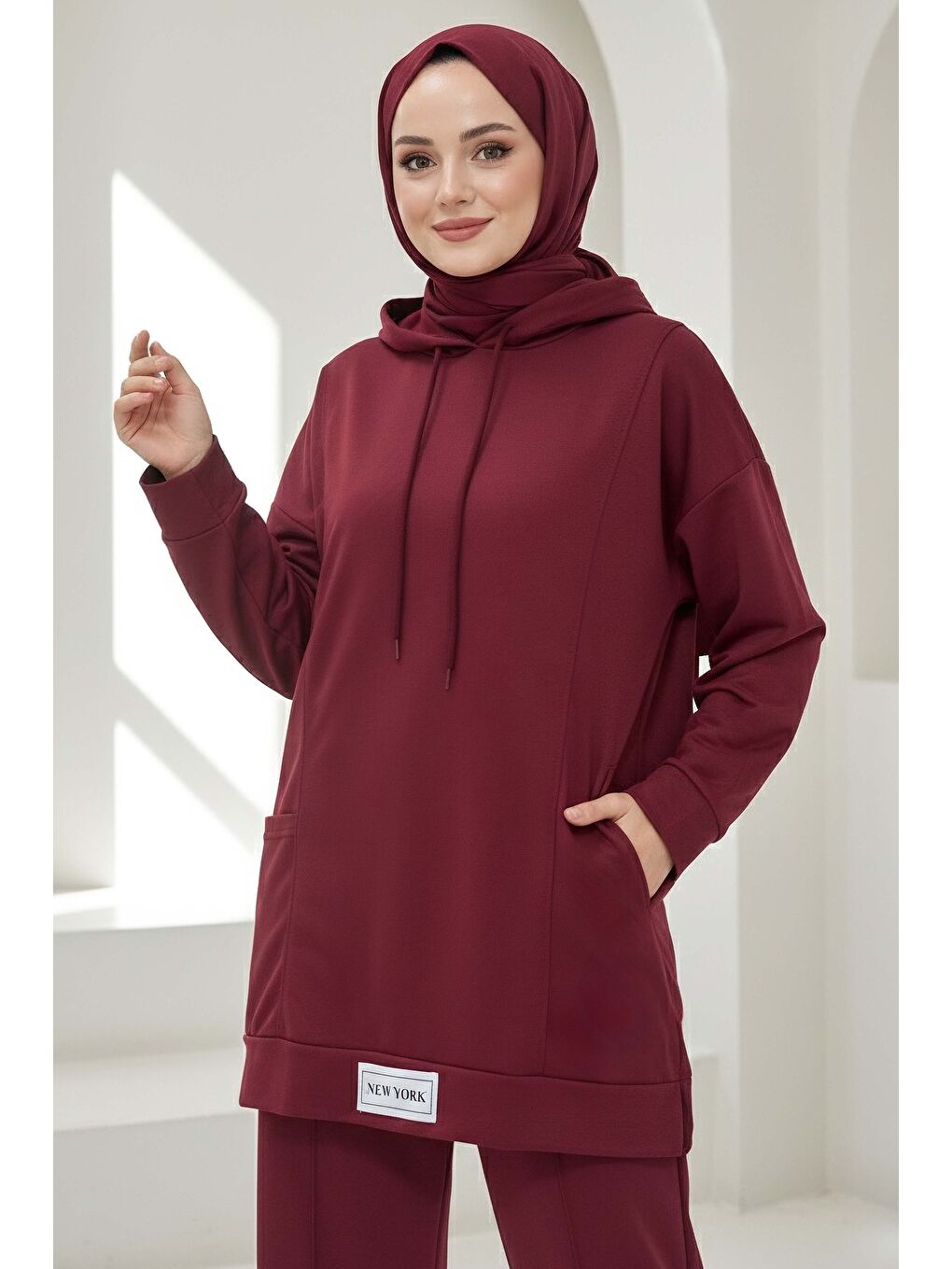 Armalı Çift Cepli Vortex İkili Takım Bordo - 27982-BORDO-1